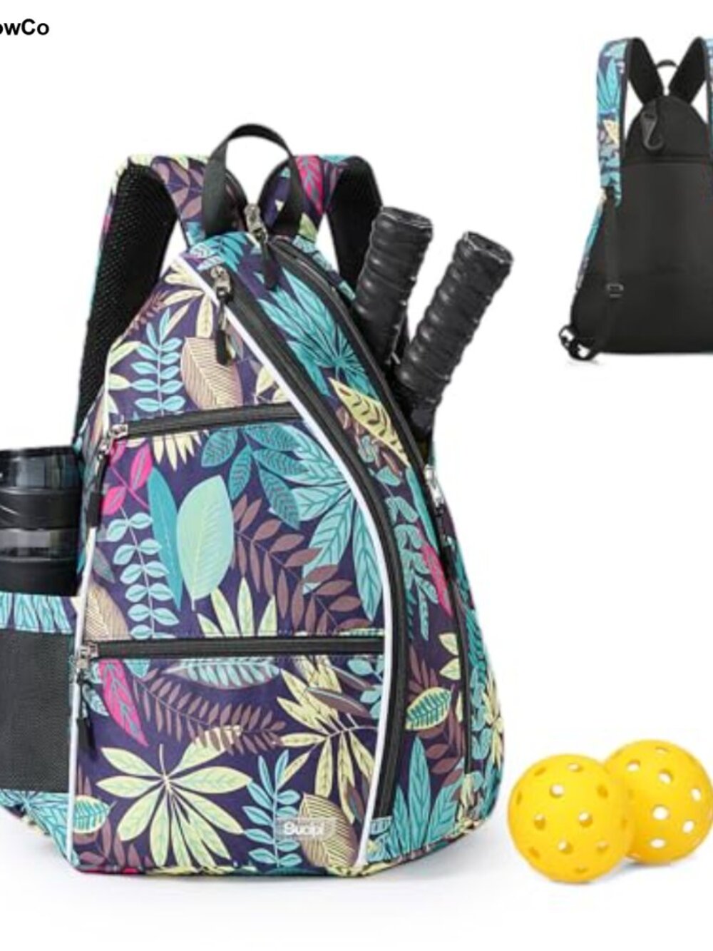 Convertible Pickleball Backpack Sling Bag Padded Laptop Sleeve Water Repellent